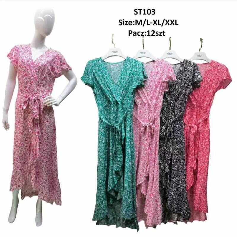 Sukienki damskie Roz M/L-XL-2XL, Mix kolor Paczka 12 szt